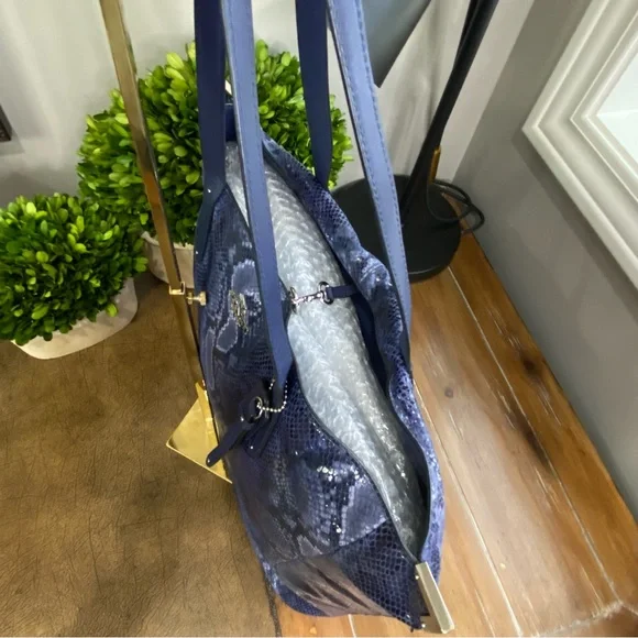 Coach XL Josie Blue Glass Python-Print Leather Tote - Picture 5 of 15